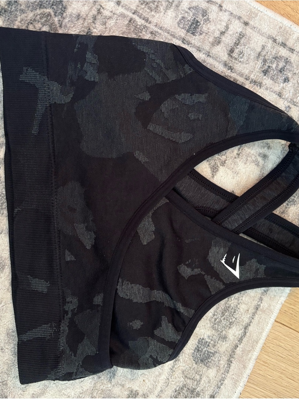 Gymshark Black Camo Seamless Racerback Sports Bra